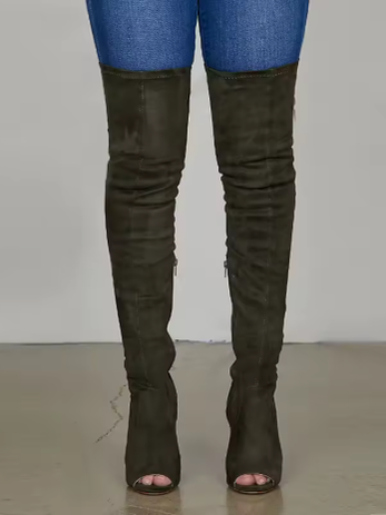 Veloura Bare Toe Thigh High Boots