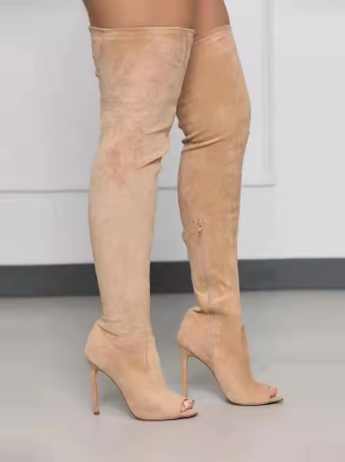Veloura Bare Toe Thigh High Boots