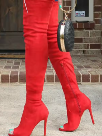 Veloura Bare Toe Thigh High Boots