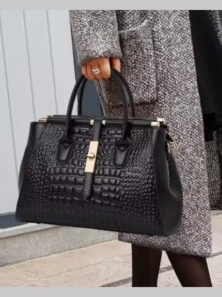 Crocodile Chic Leather Handbag