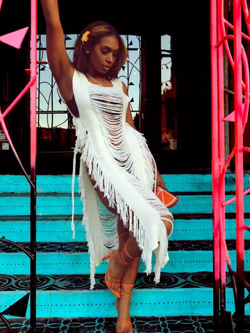 Coastline Chic Fringe Dress